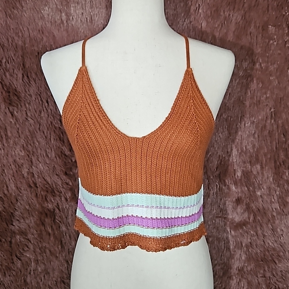 No Comment Sweater Crop Tank Top NWT